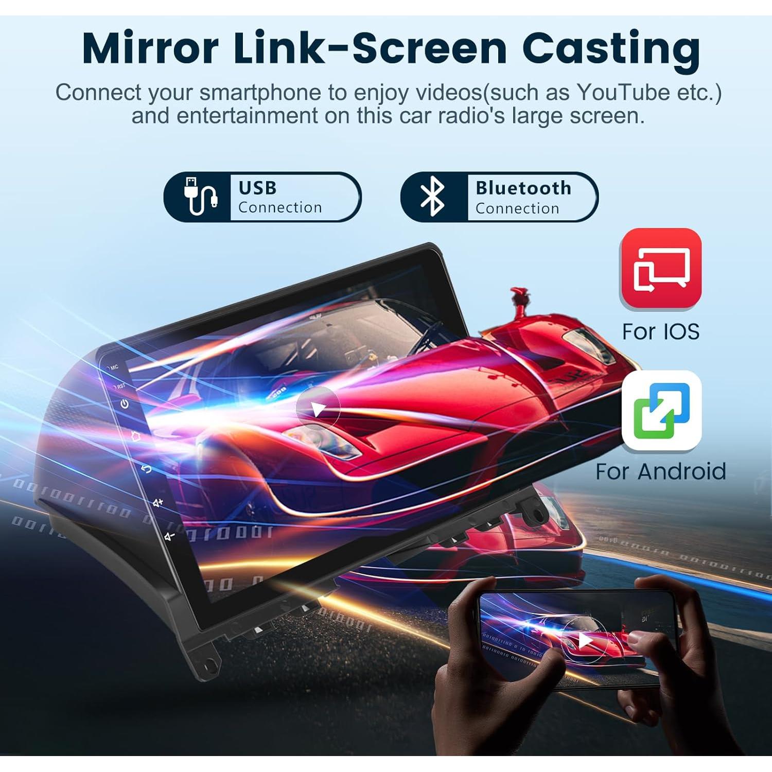 Estéreo de Coche Podofo Android 13 para Mercedes Benz Clase C W204 2006-2011, Pantalla Táctil 9"