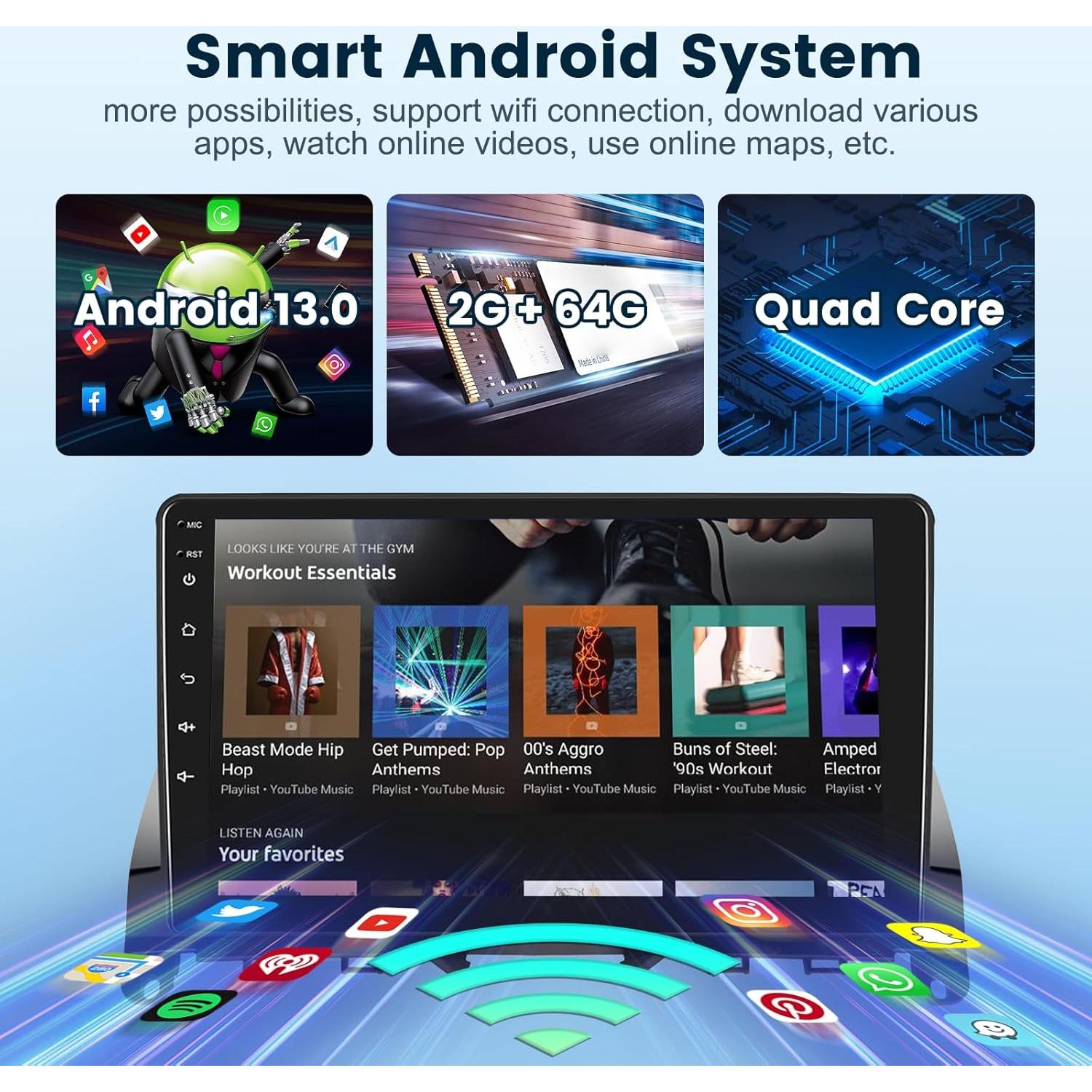 Estéreo de Coche Podofo Android 13 para Mercedes Benz Clase C W204 2006-2011, Pantalla Táctil 9"