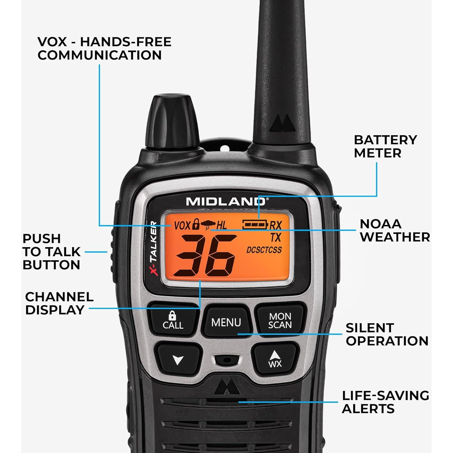 Walkie Talkie Midland T71VP3 - Radio FRS 36 Canales