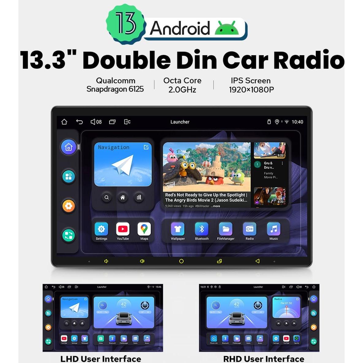 Estéreo de Coche Doble Din Joying JY-UTD13N8 13.3" Android 8GB+128GB