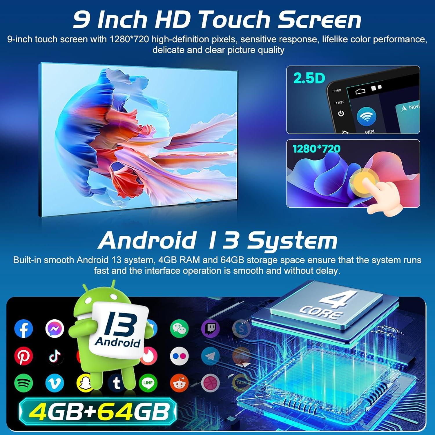 Radio de Coche Android NHOPEEW 9" para BMW E39 E53 M5 4GB 64GB