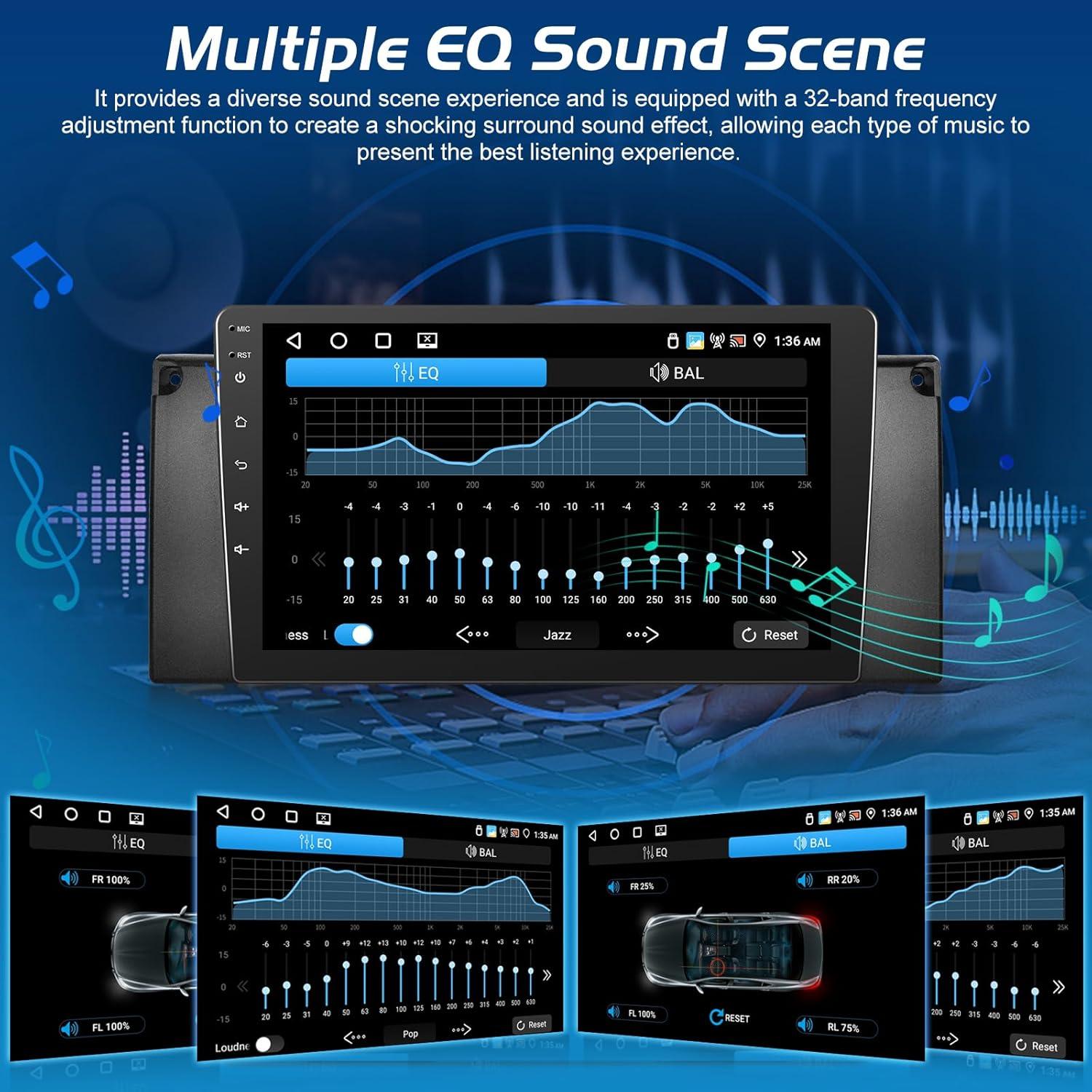 Radio de Coche Android NHOPEEW 9" para BMW E39 E53 M5 4GB 64GB