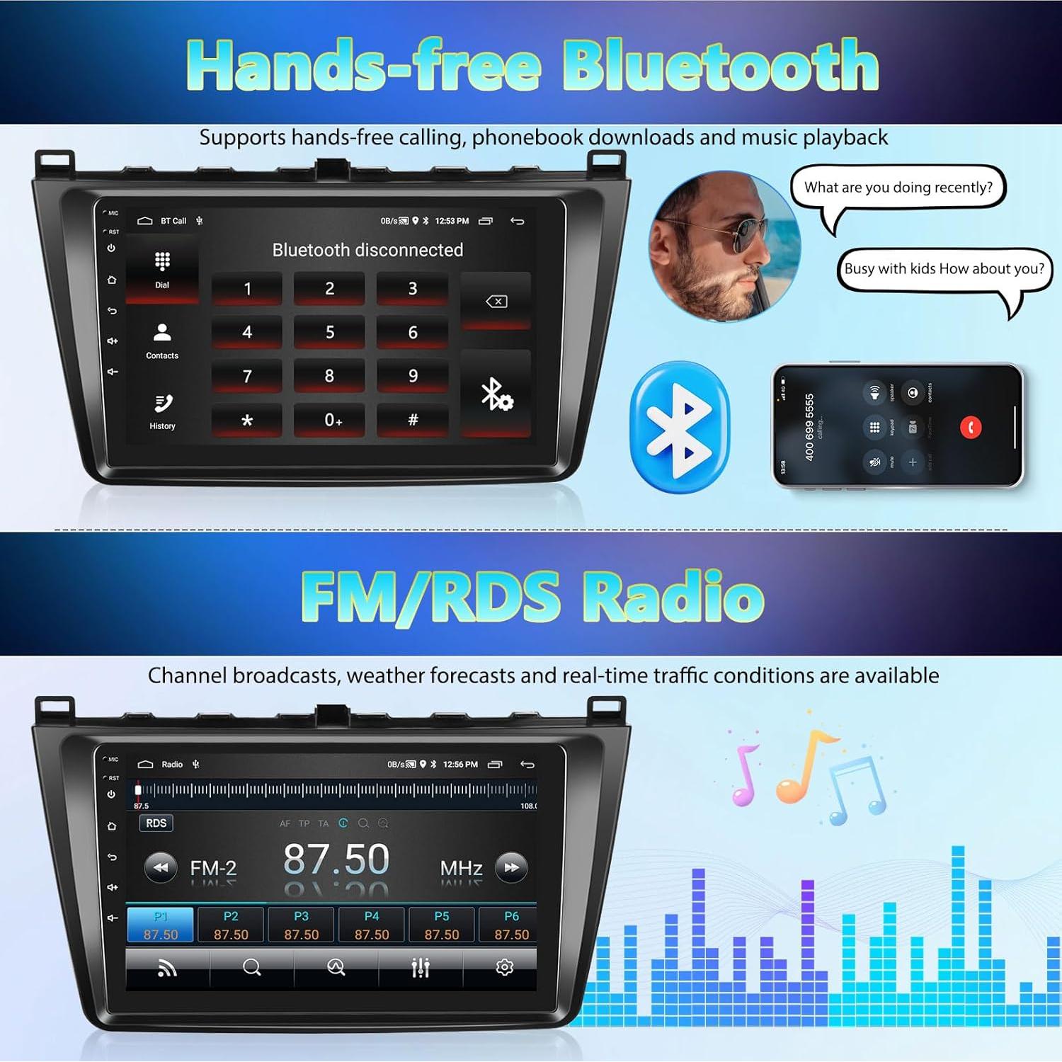 Estéreo de coche Android 13 AMprime 9" GPS Bluetooth 2+32GB