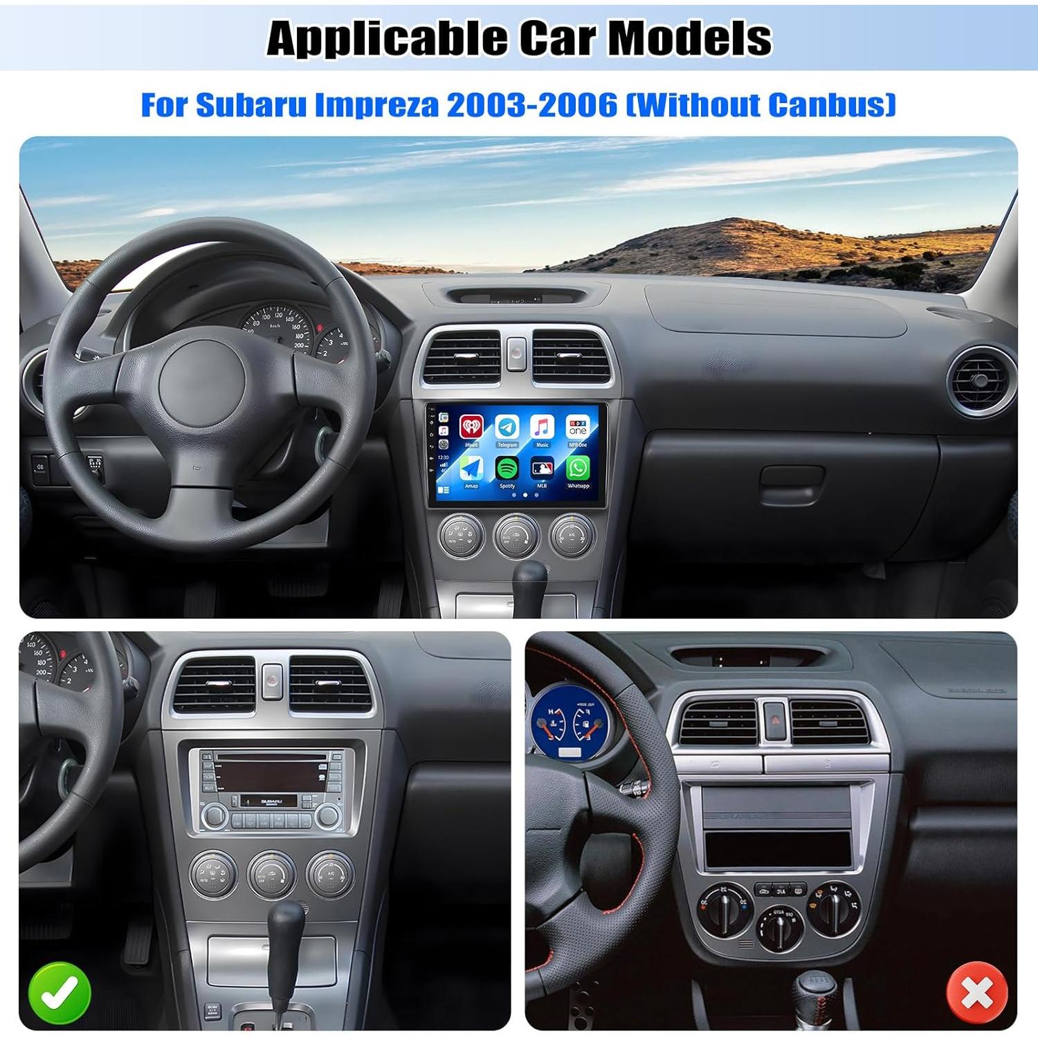 Estéreo de Coche CAMECHO Android 13 para Subaru Impreza 2003-2006