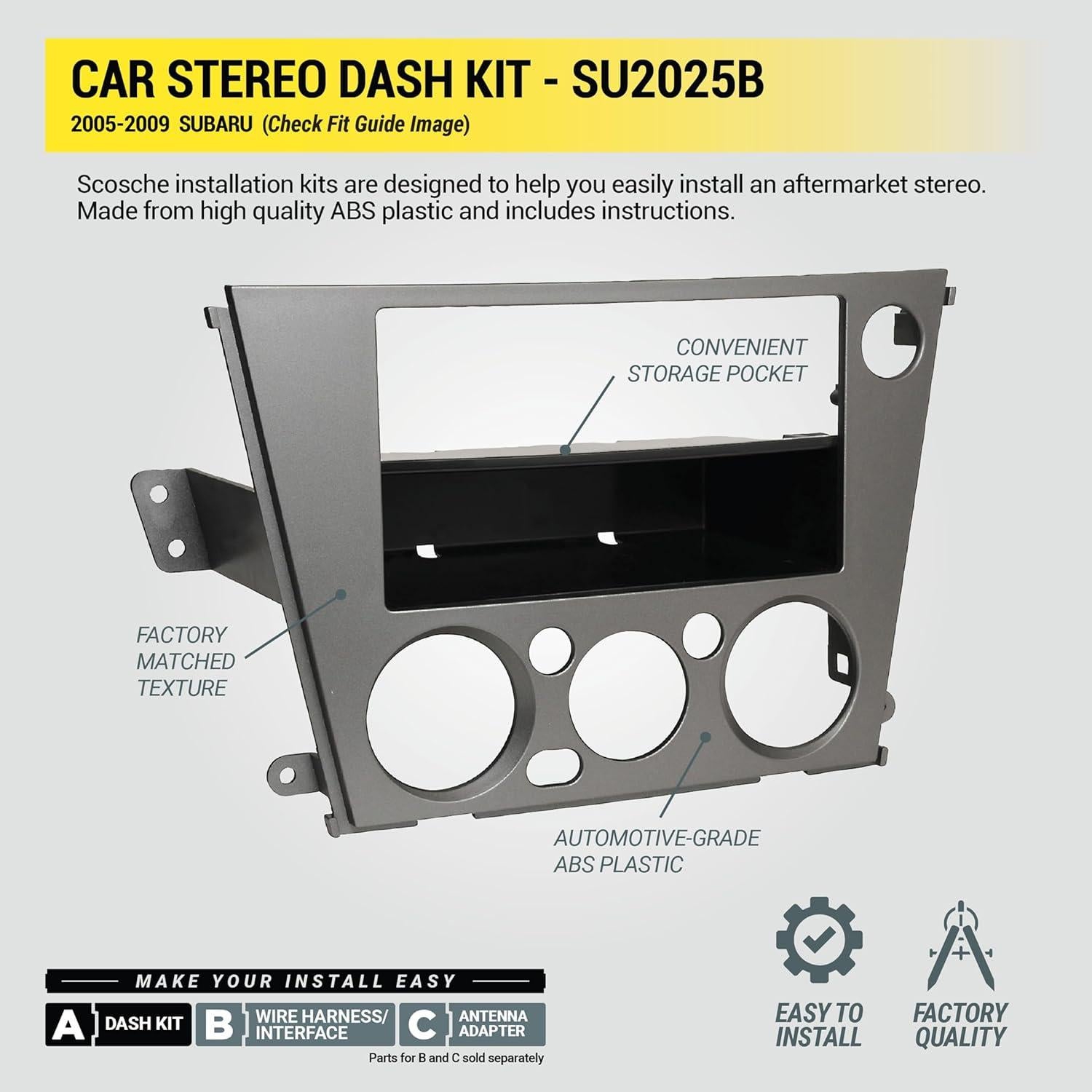 Kit de Instalación de Radio Scosche SU2025B para Subaru 2005-09