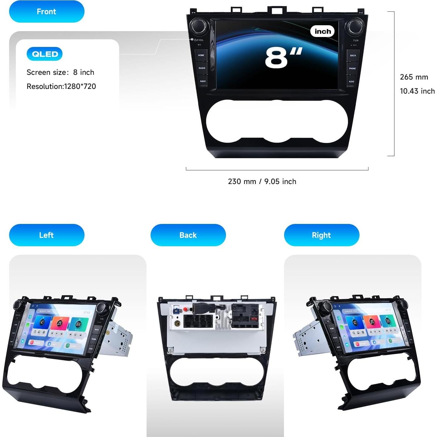 Unidad Estéreo Dasaita 8GB+256GB para Subaru Forester 2015-2018