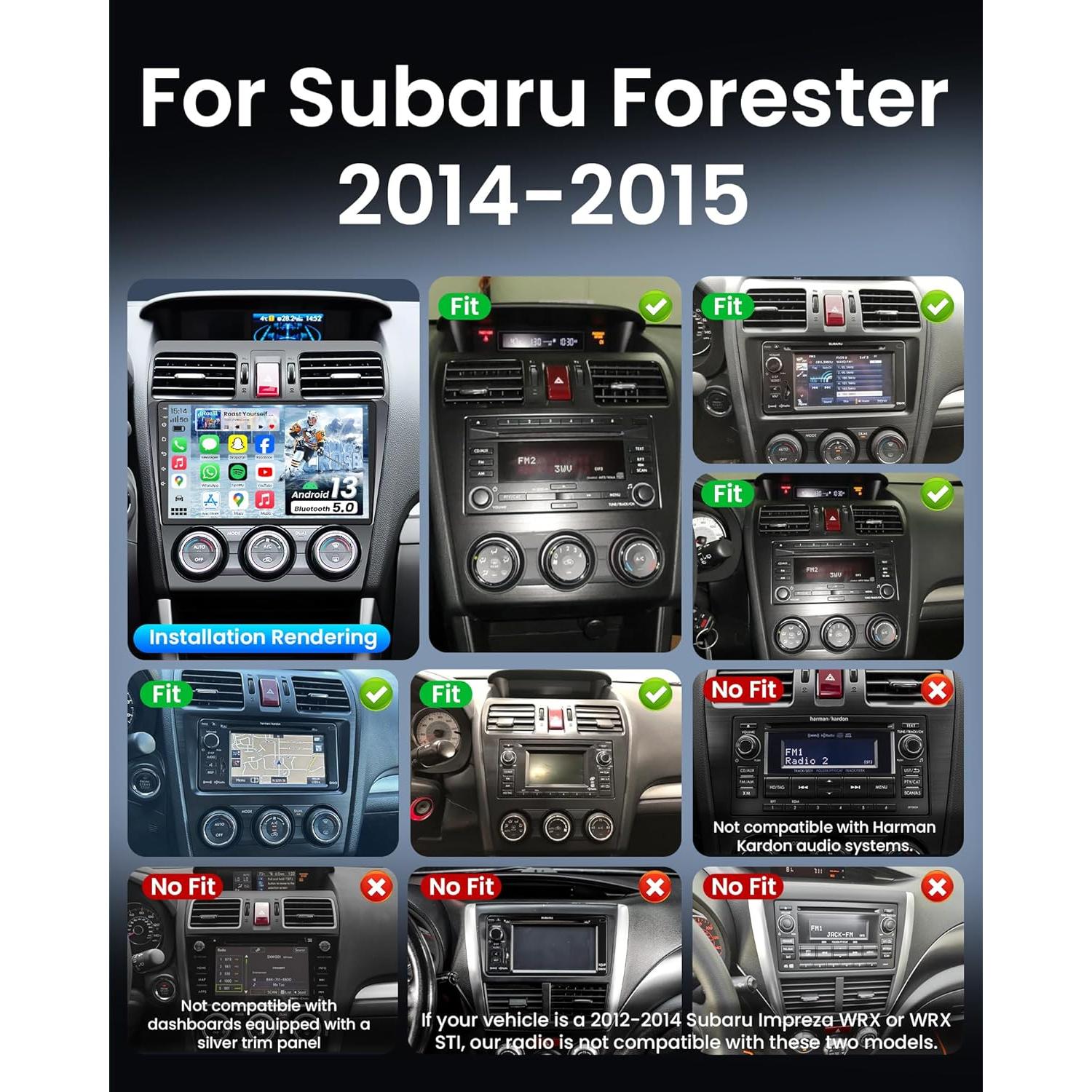 Radio de Coche Fortdows 9" HD IPS para Subaru Forester WRX