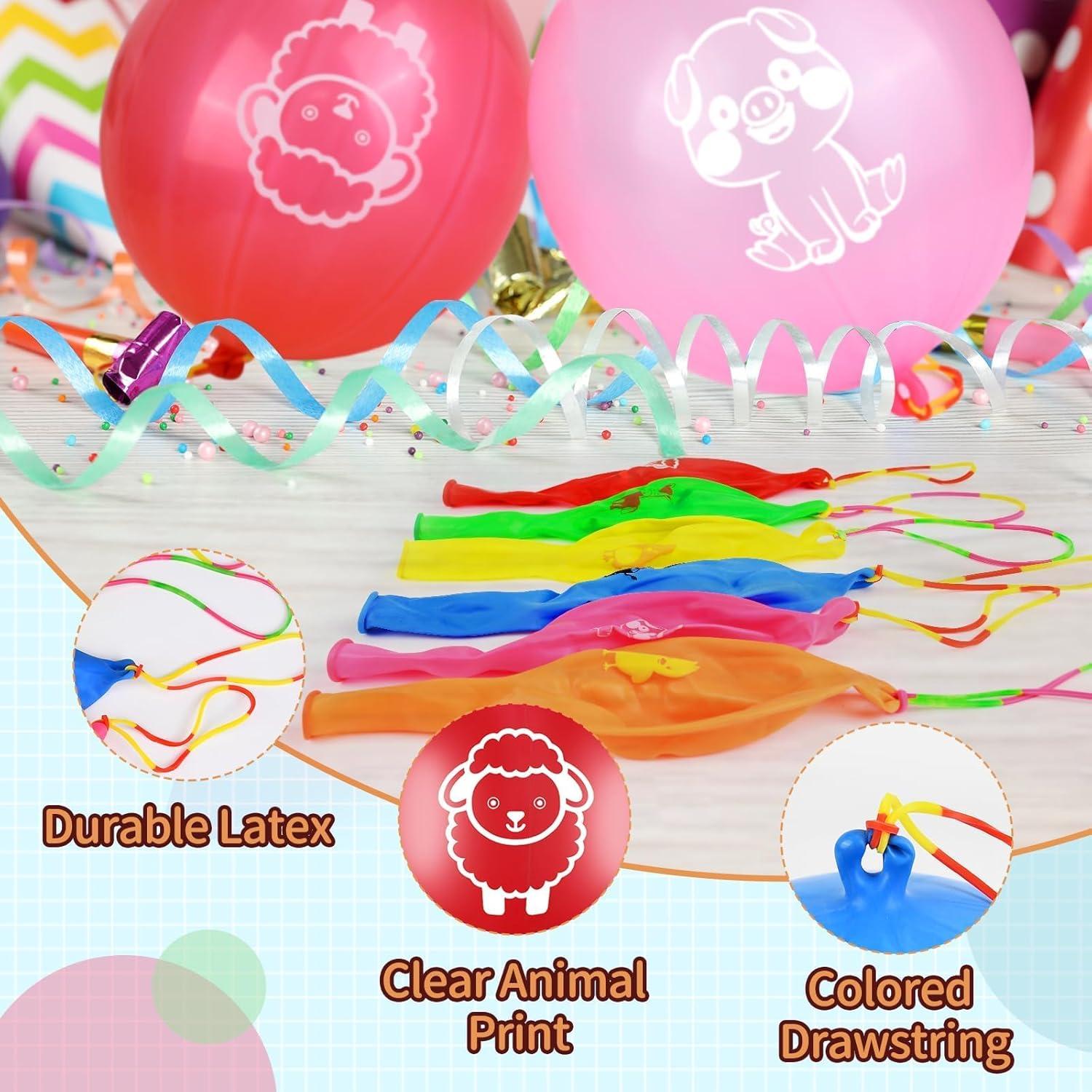 60 Globos de Golpe Animales de Granja HSLCGF Resistentes