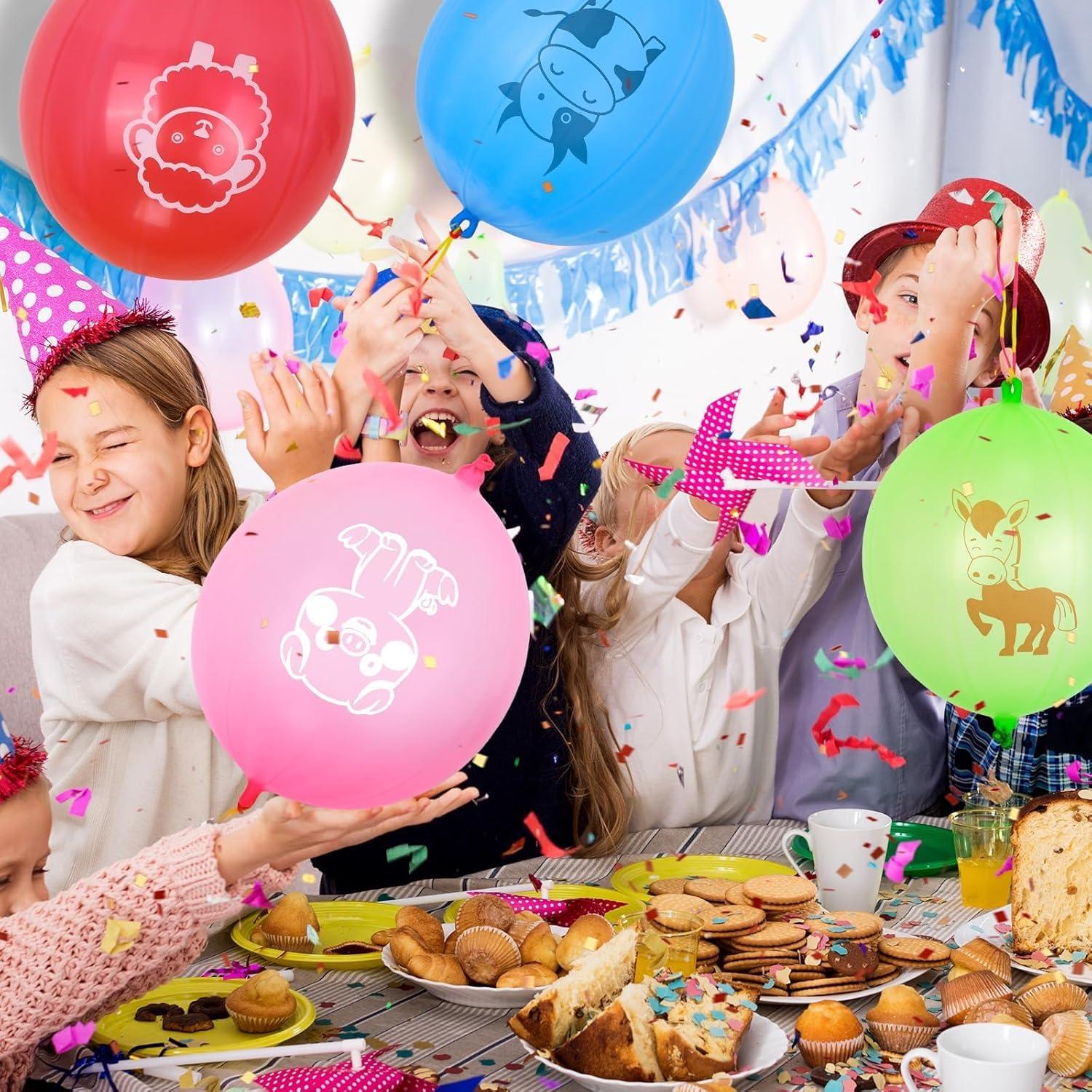 60 Globos de Golpe Animales de Granja HSLCGF Resistentes