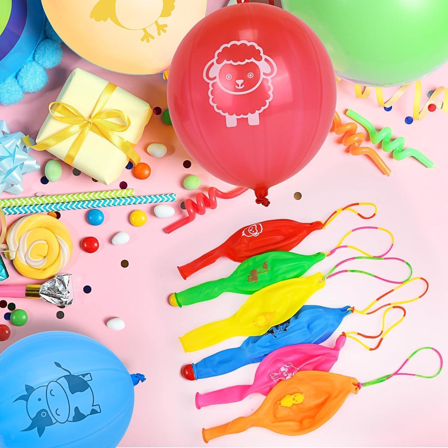 60 Globos de Golpe Animales de Granja HSLCGF Resistentes