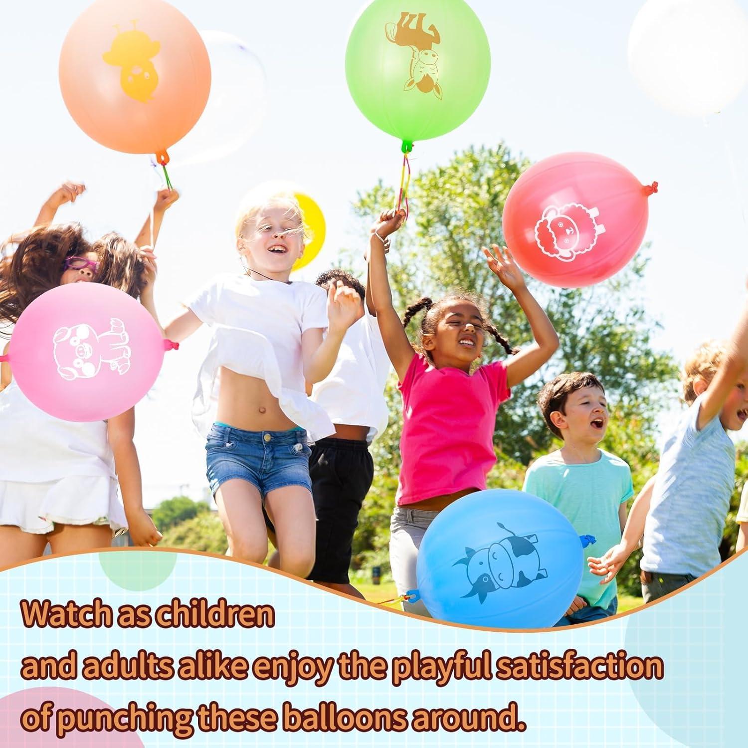 60 Globos de Golpe Animales de Granja HSLCGF Resistentes