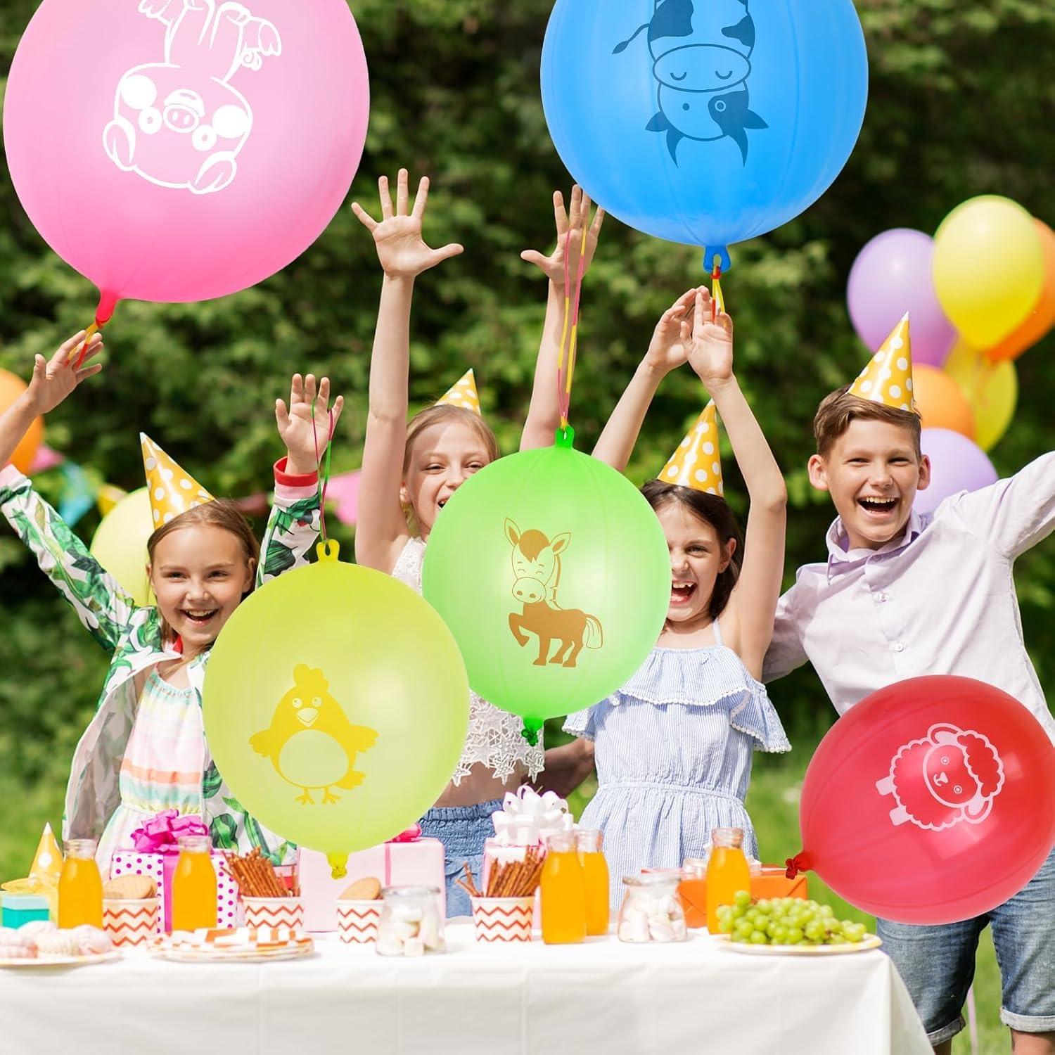 60 Globos de Golpe Animales de Granja HSLCGF Resistentes