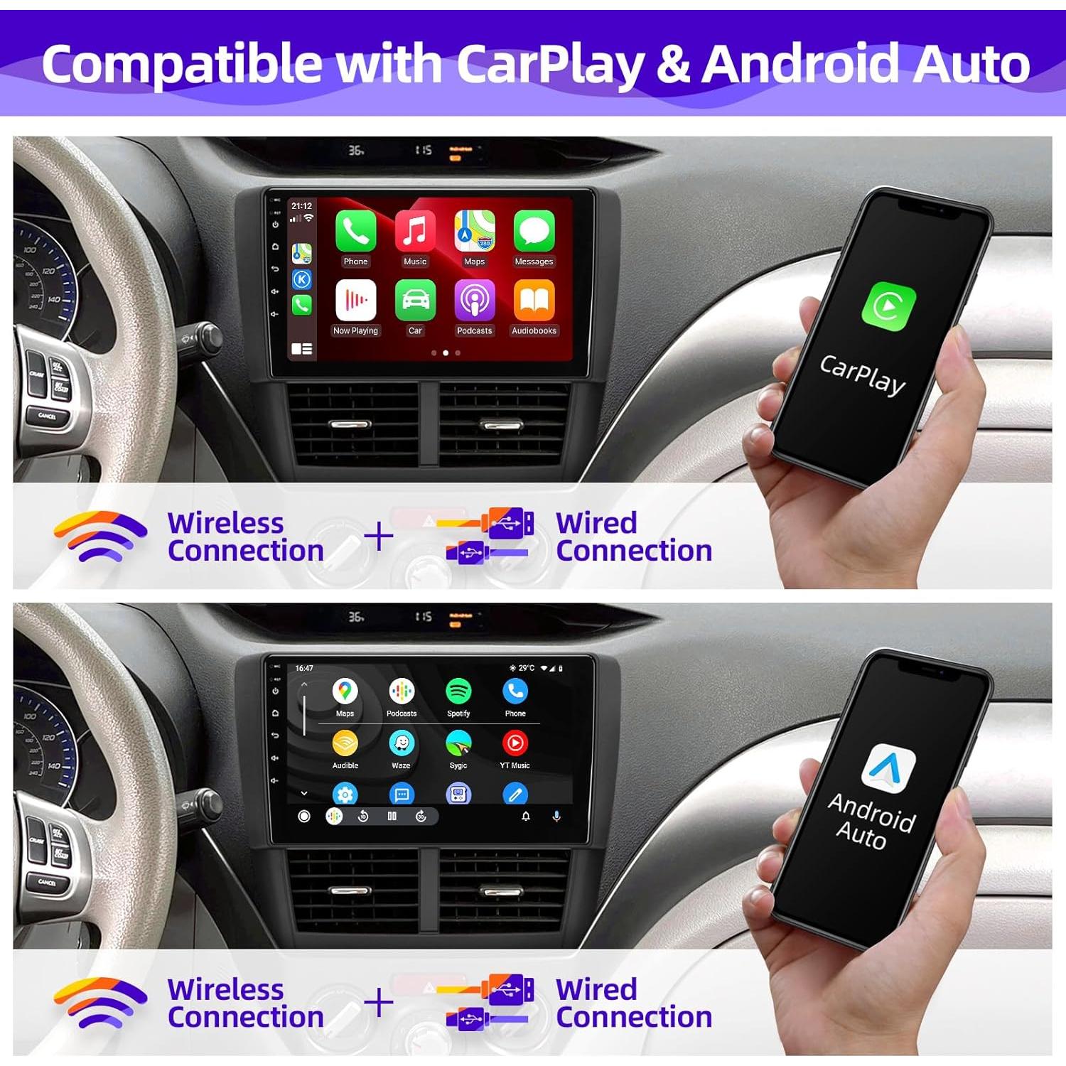 Radio de Coche Android 12 CGOGC 9" Pantalla Táctil GPS Bluetooth