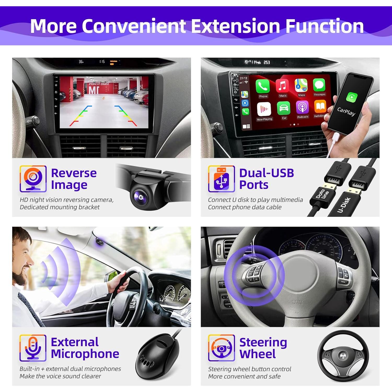 Radio de Coche Android 12 CGOGC 9" Pantalla Táctil GPS Bluetooth