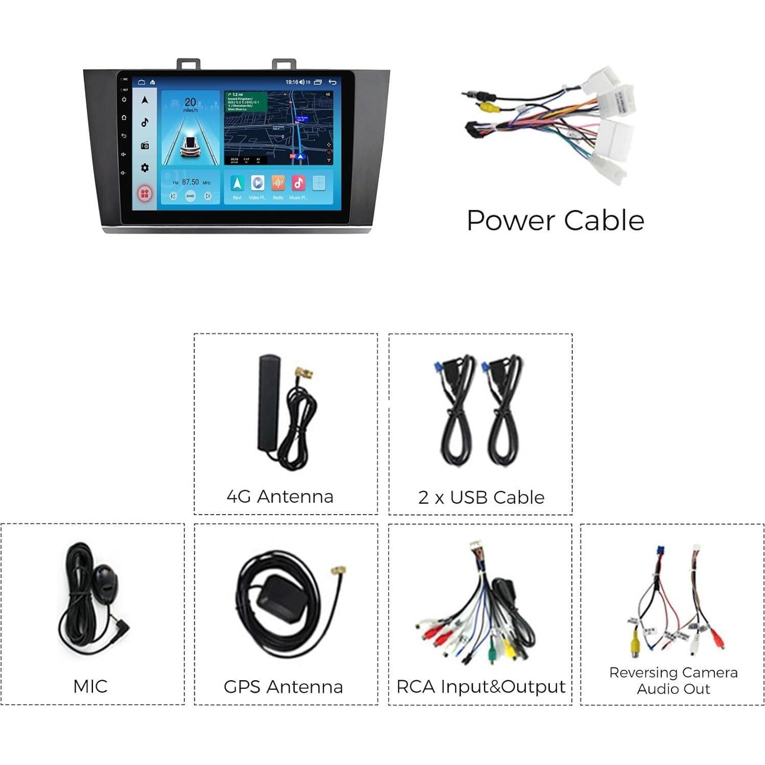 Estéreo Android 9" Mekede para Subaru Outback/Legacy 2015-2022