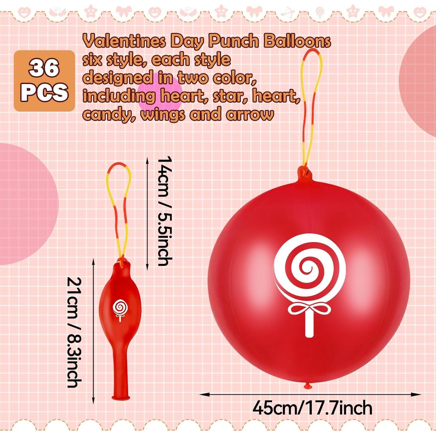 36 Globos de Golpe HSLCGF San Valentín Resistentes