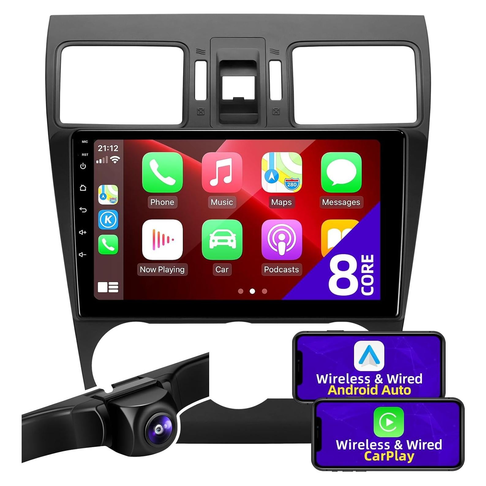 Estéreo de Coche CGOGC 9" Android con Carplay y GPS para Subaru