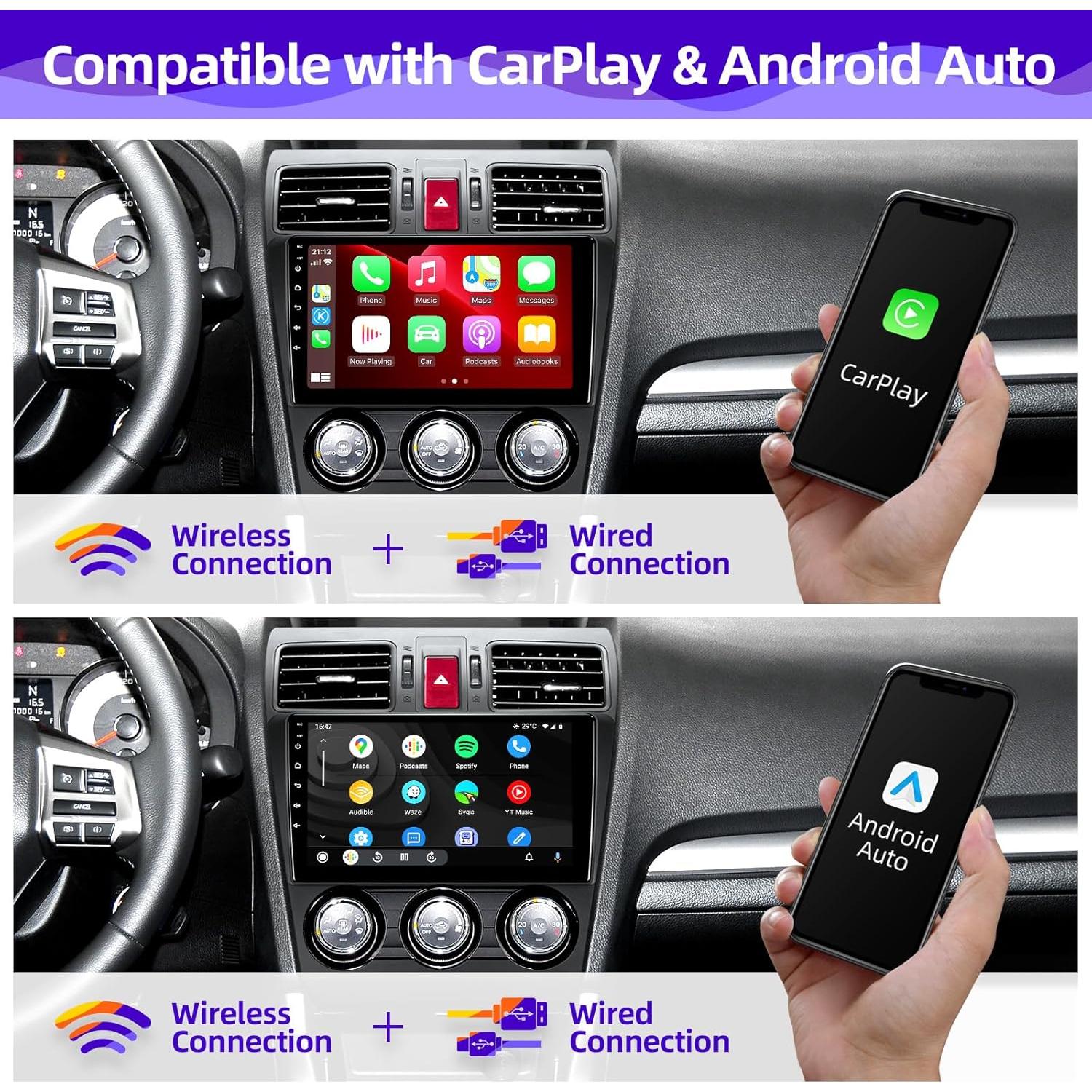 Estéreo de Coche CGOGC 9" Android con Carplay y GPS para Subaru