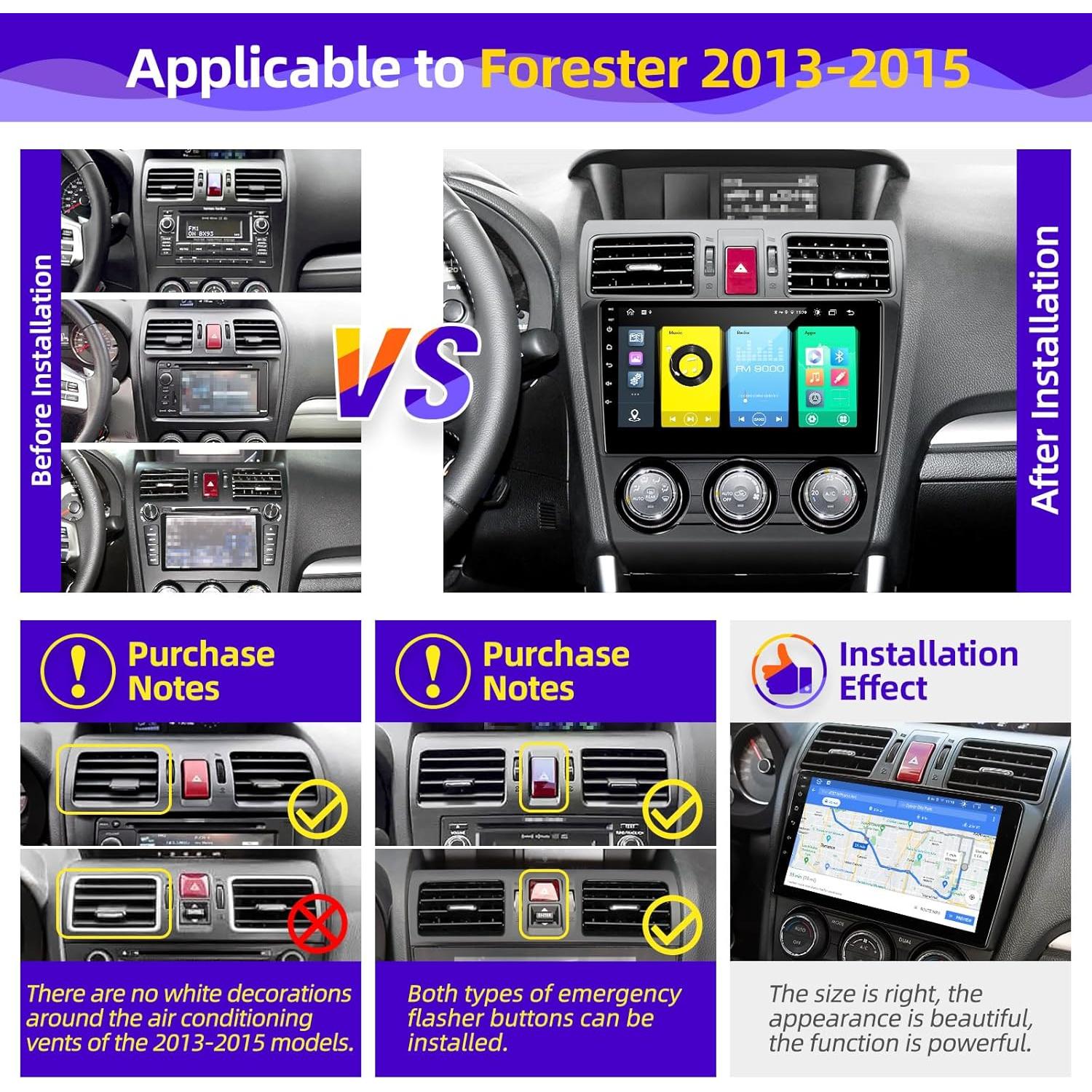 Estéreo de Coche CGOGC 9" Android con Carplay y GPS para Subaru