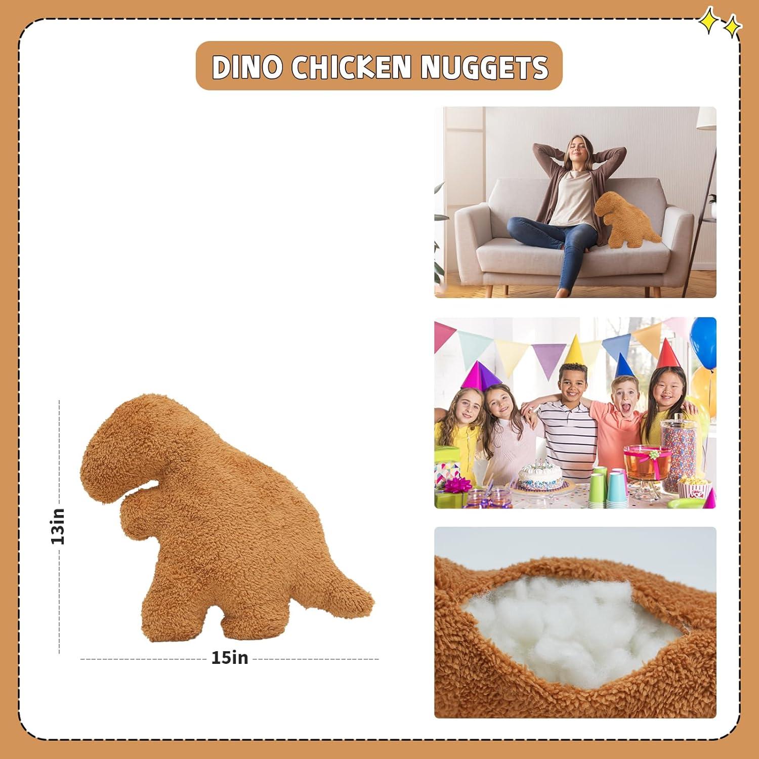 Almohada de Dino Nugget TVVPGG 38 cm Suave y Divertida