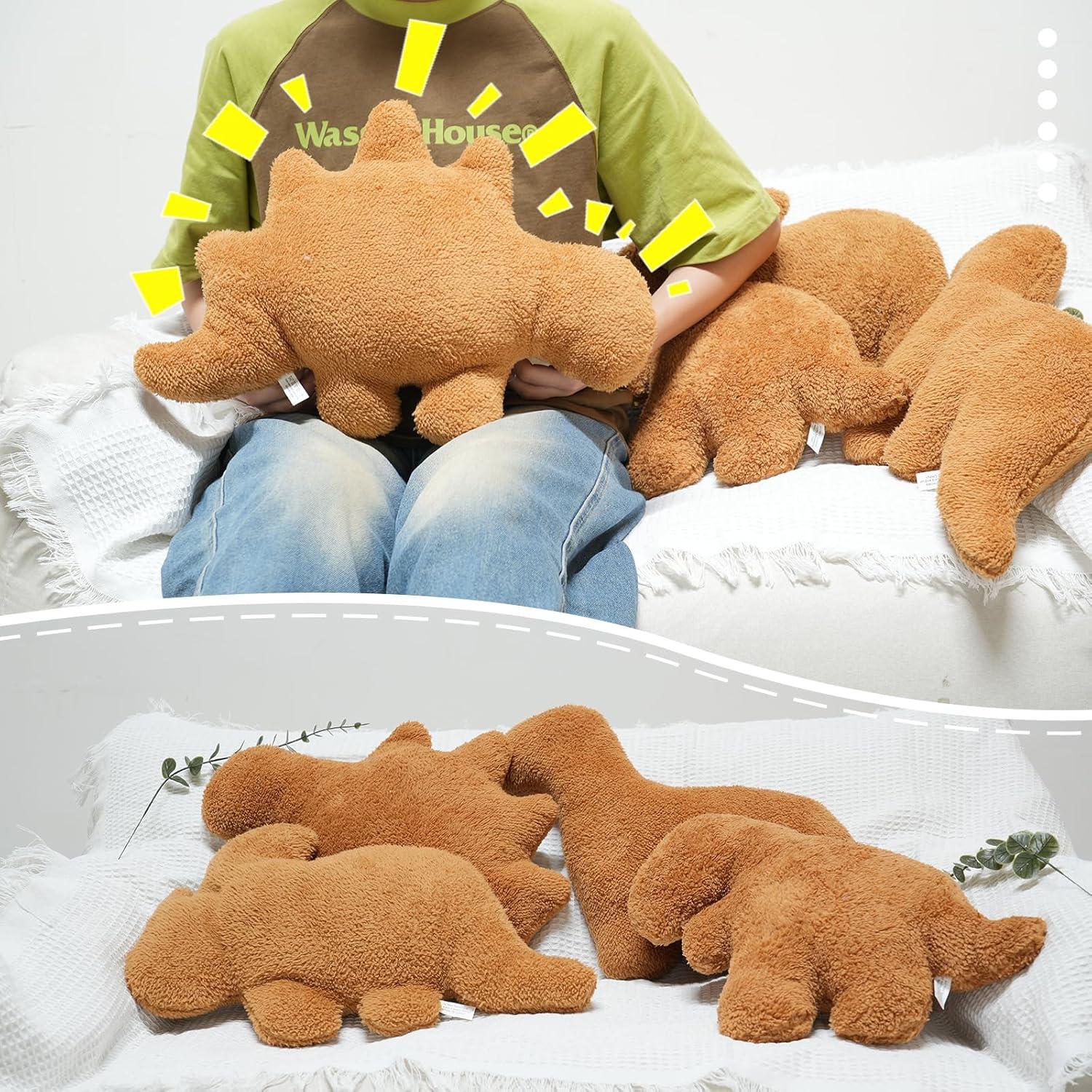 Almohada de Dino Nugget TVVPGG 38 cm Suave y Divertida