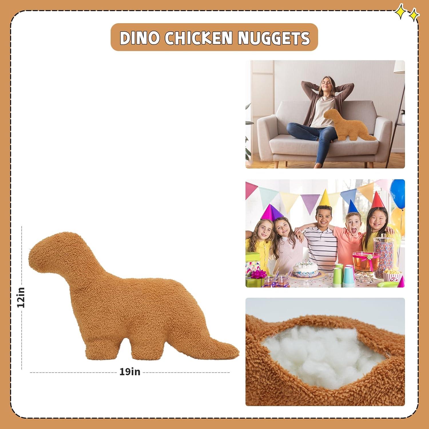 Almohada Dino Nugget TVVPGG 48 cm Suave y Divertida