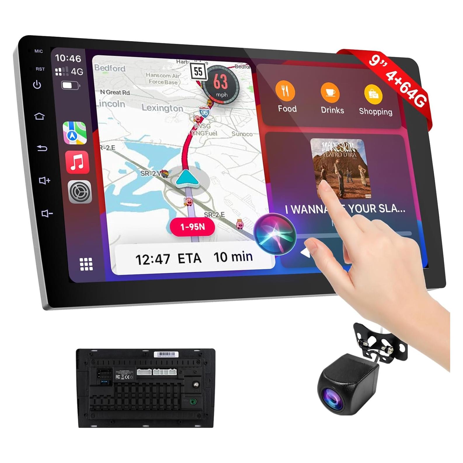 Estéreo Doble Din Haudio 9" CarPlay HD con Control por Voz