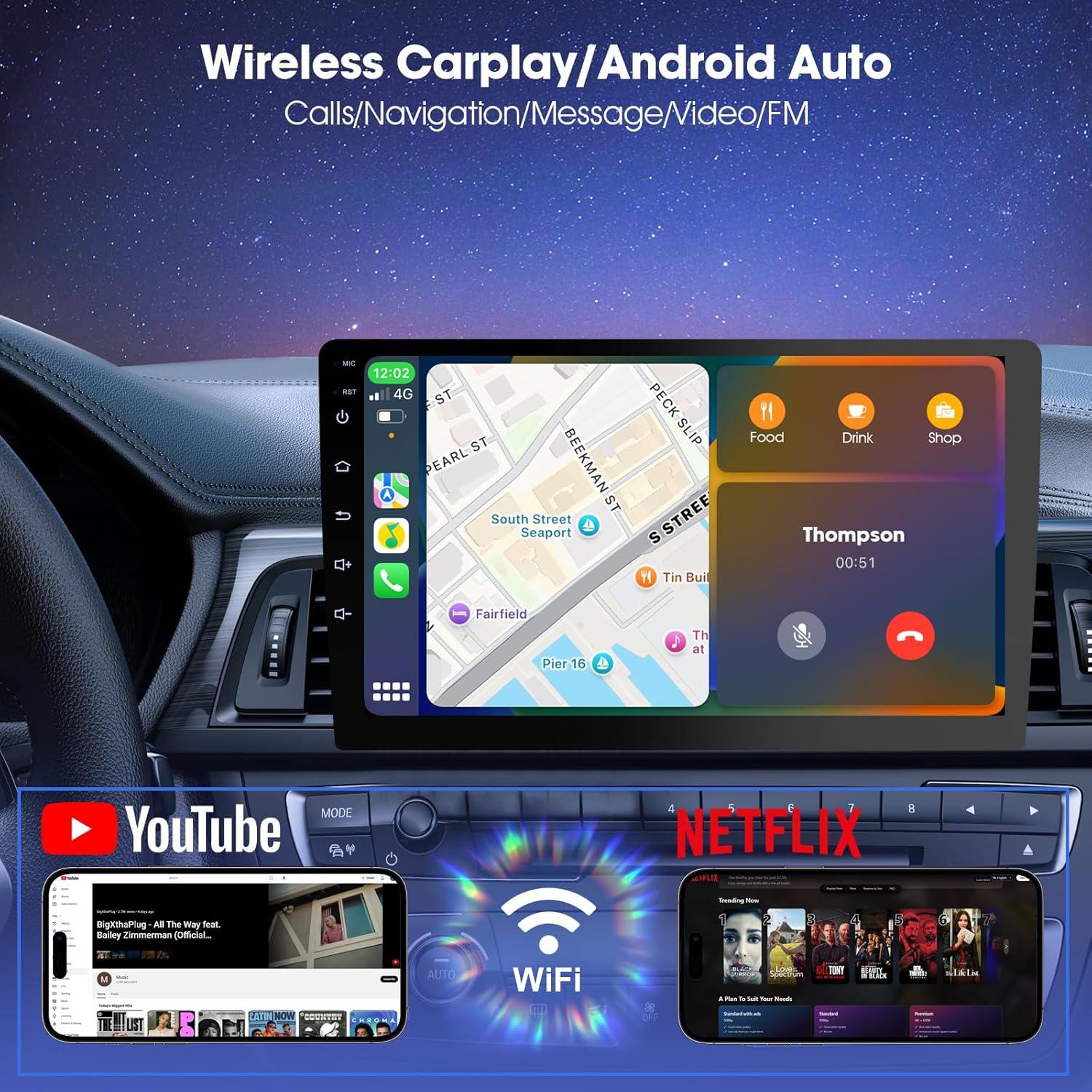 Estéreo Doble Din Haudio 9" CarPlay HD con Control por Voz