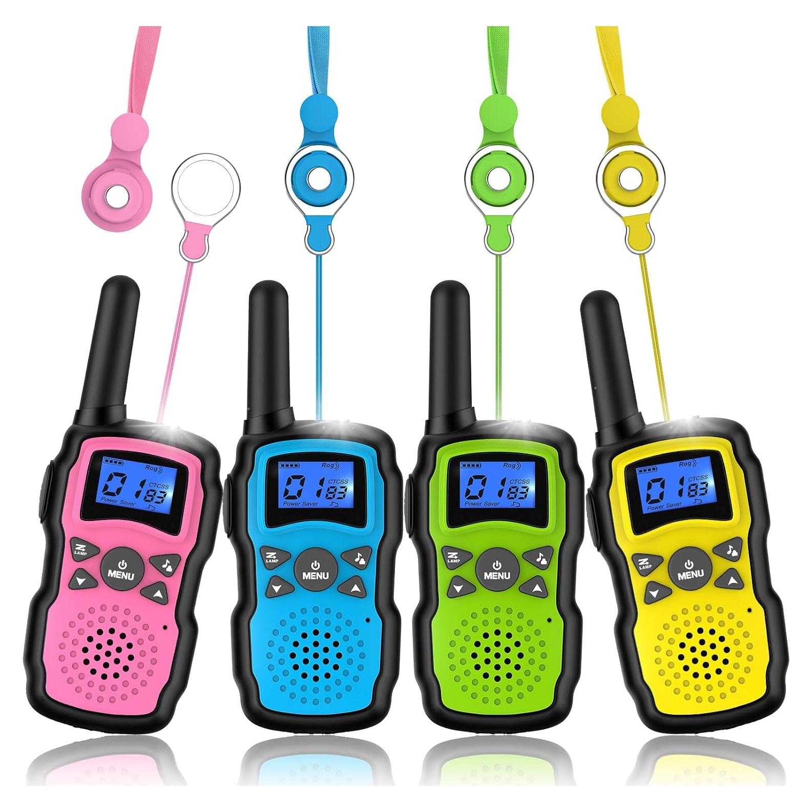 Walkie Talkies WisHouse para Niños y Adultos - 4 Piezas, Largo Alcance, Sin Batería