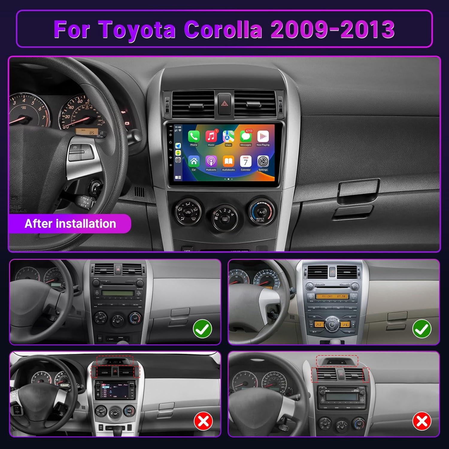 Estéreo de Coche Leadfan para Toyota Corolla 2009-2013 9" GPS Bluetooth