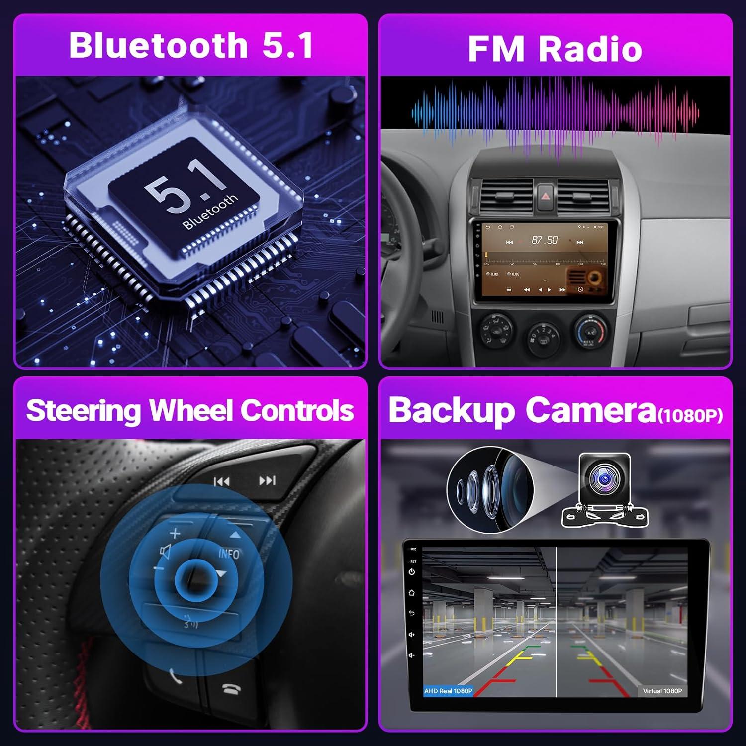 Estéreo de Coche Leadfan para Toyota Corolla 2009-2013 9" GPS Bluetooth