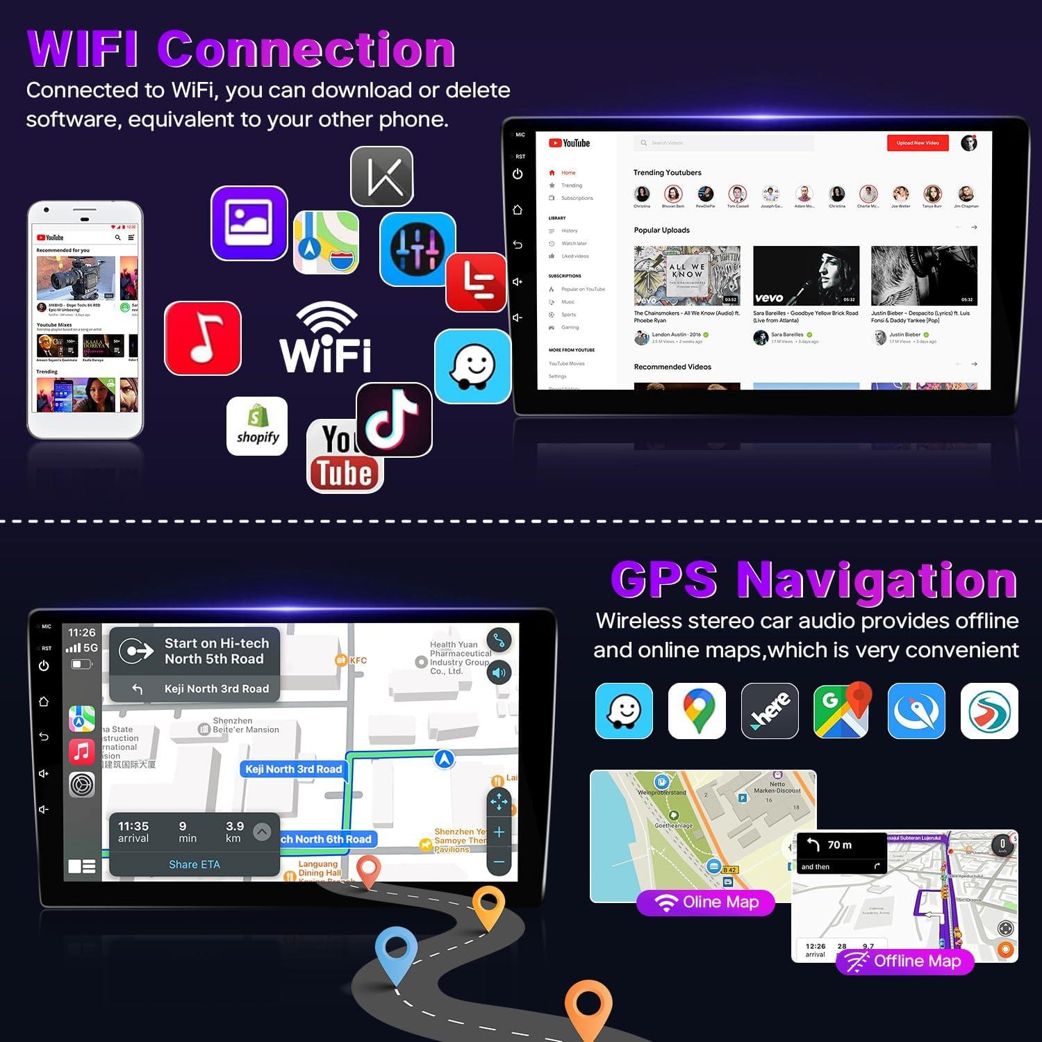 Estéreo de Coche Leadfan para Toyota Corolla 2009-2013 9" GPS Bluetooth