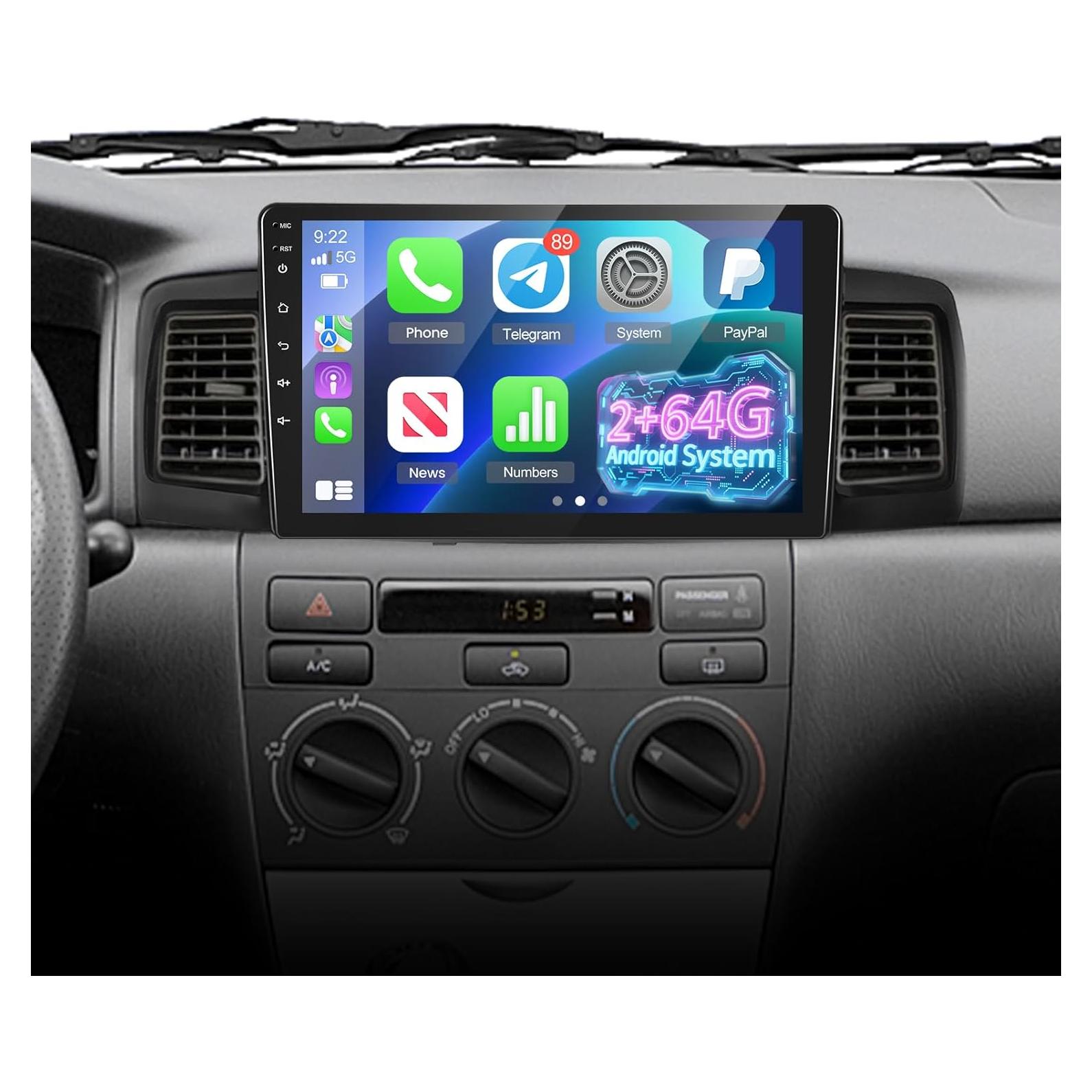 Radio Android EKAT 2+64GB para Toyota Corolla EX 2007-2012