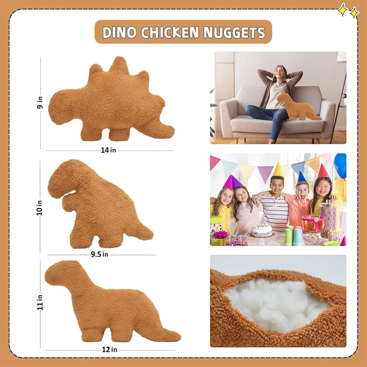 Almohada Dino Nugget TVVPGG 3 Piezas Suave para Niños