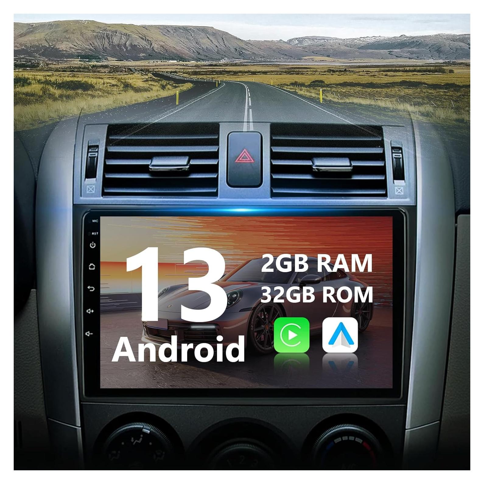 Estéreo de Coche Eunavi Android 13 2 Din para Toyota Corolla 2006-2012