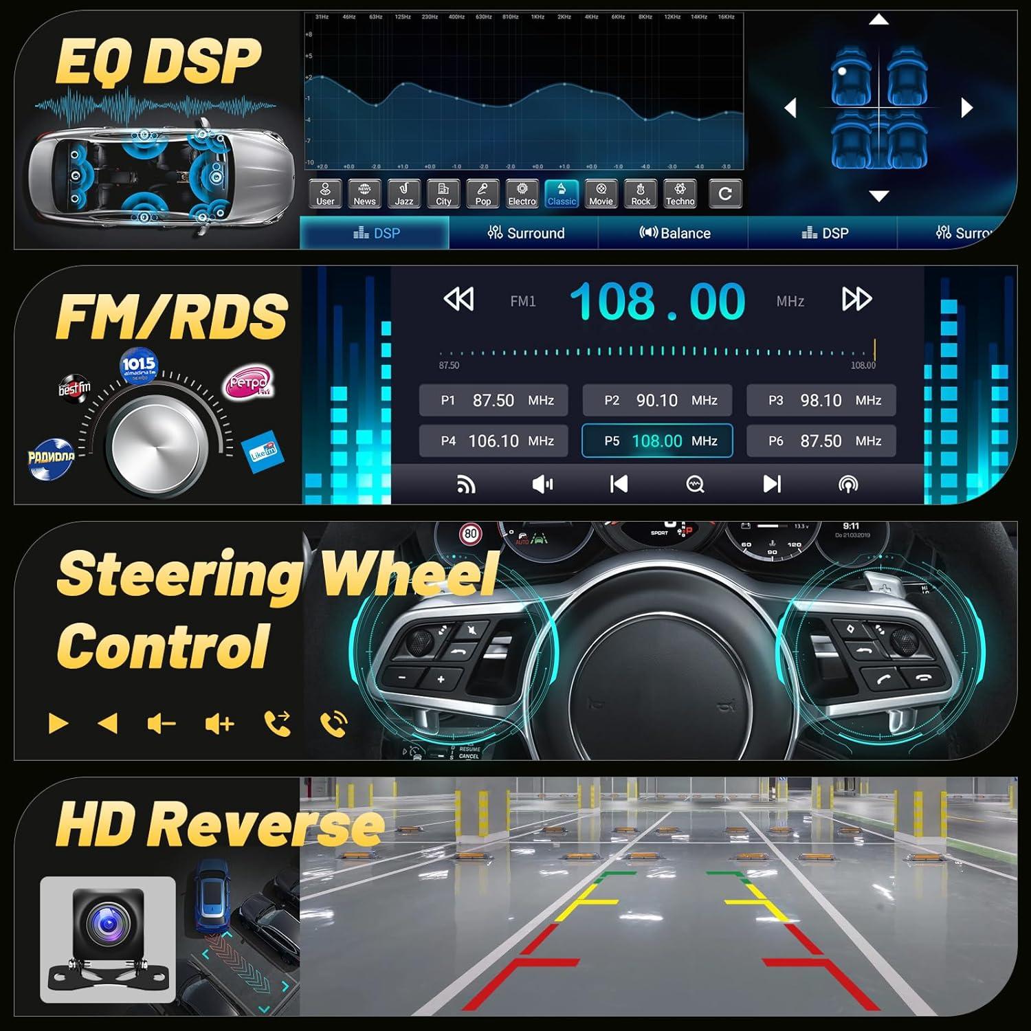 Estéreo de Coche EKAT 9" Android 2GB+64GB para Toyota RAV4 2007-2011