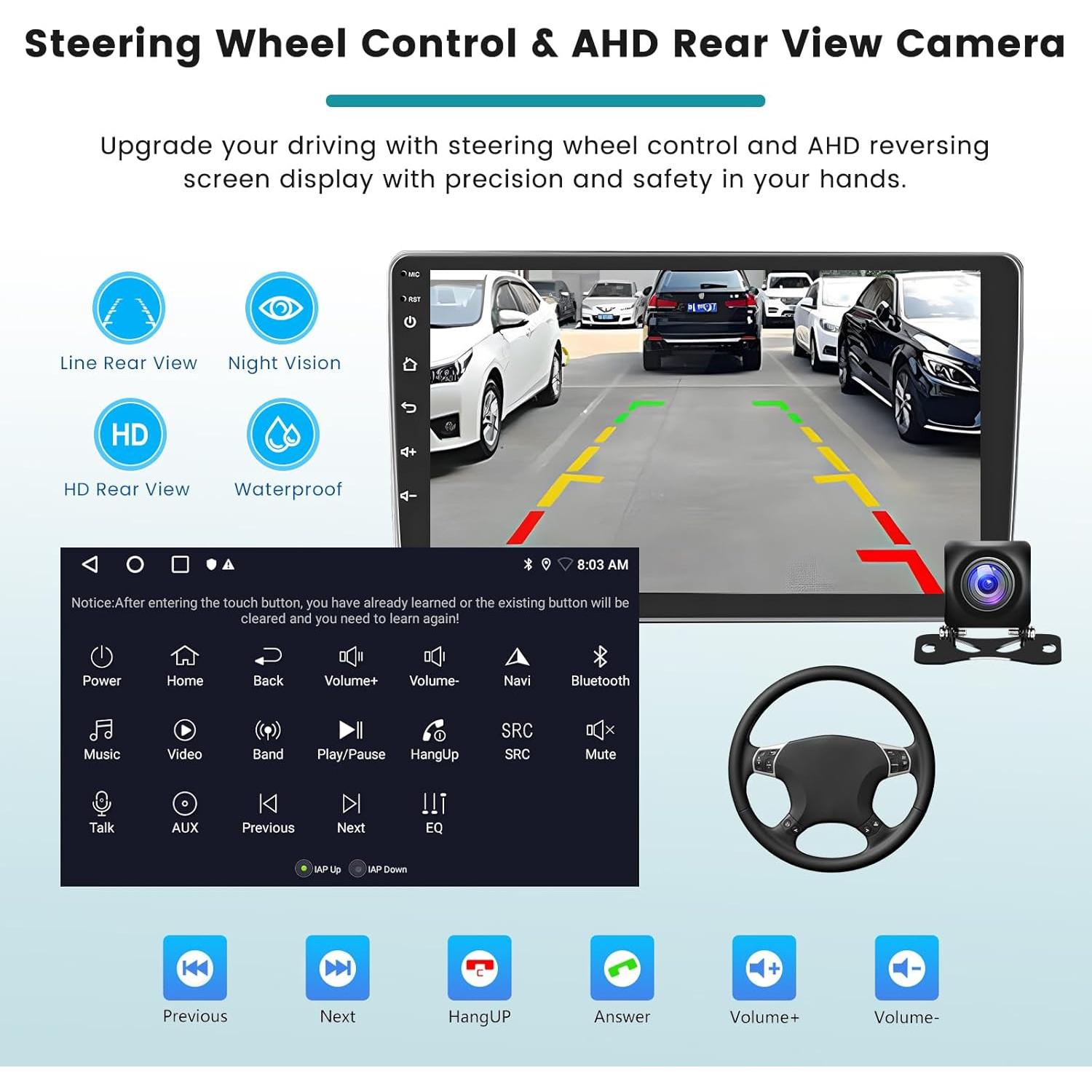 Estéreo de Coche Roinvou Android 13 para Toyota Corolla Matrix 2003-2008, 9" Pantalla Táctil, CarPlay y Android Auto