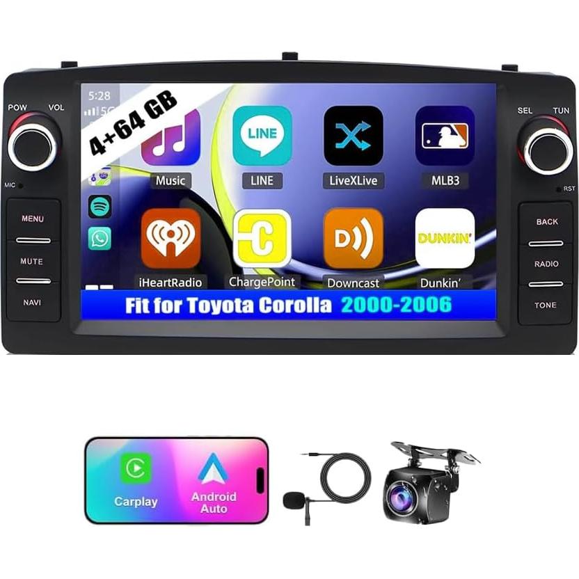 Estéreo Android 13 Loddery 7" para Toyota Corolla E120 2000-2006