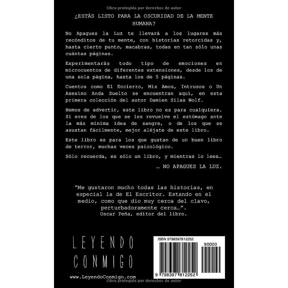 No Apagues La Luz: Microcuentos de Terror para Antes de Dormir (Spanish Edition)