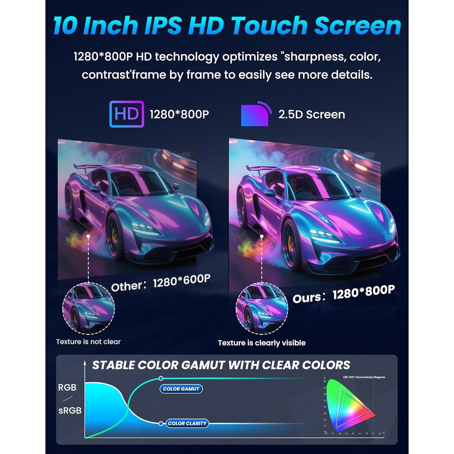 Radio de Coche Jufodrca 10.2" para Toyota Corolla 2014-2016 GPS Bluetooth