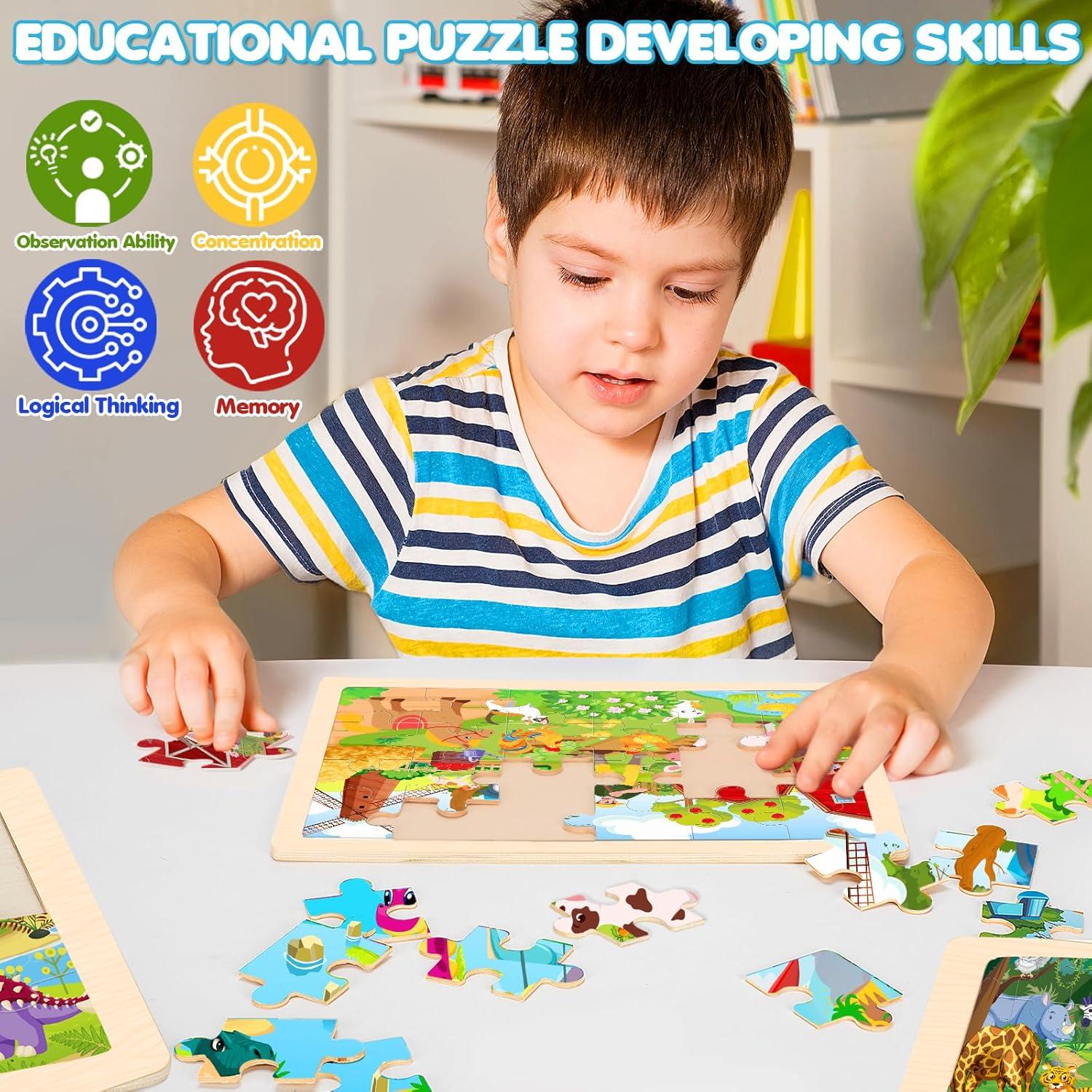 Rompecabezas de Animales LACCHOUFEE 4 Piezas 24 Pzs