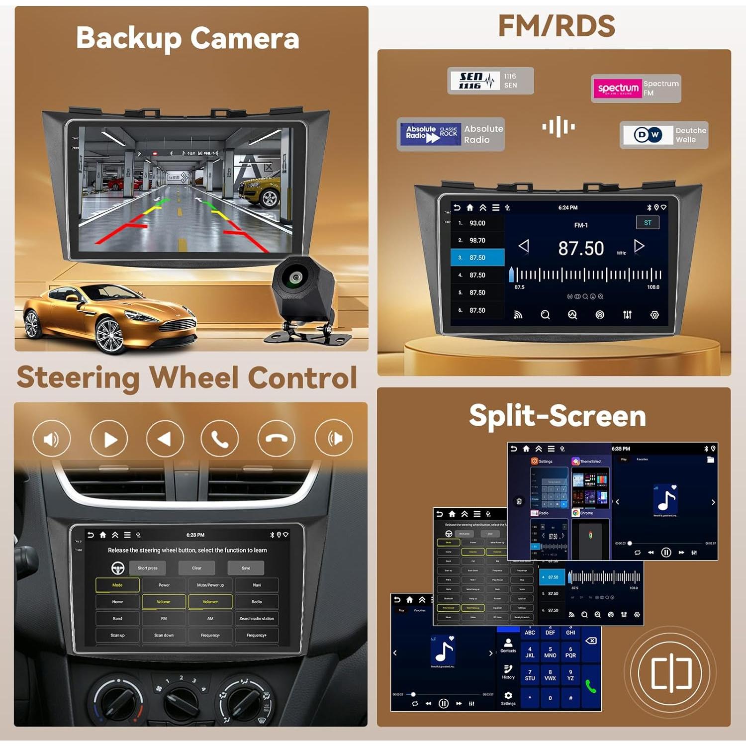 Estéreo de Coche Android Hikity 9'' para Suzuki Swift 2011-2017
