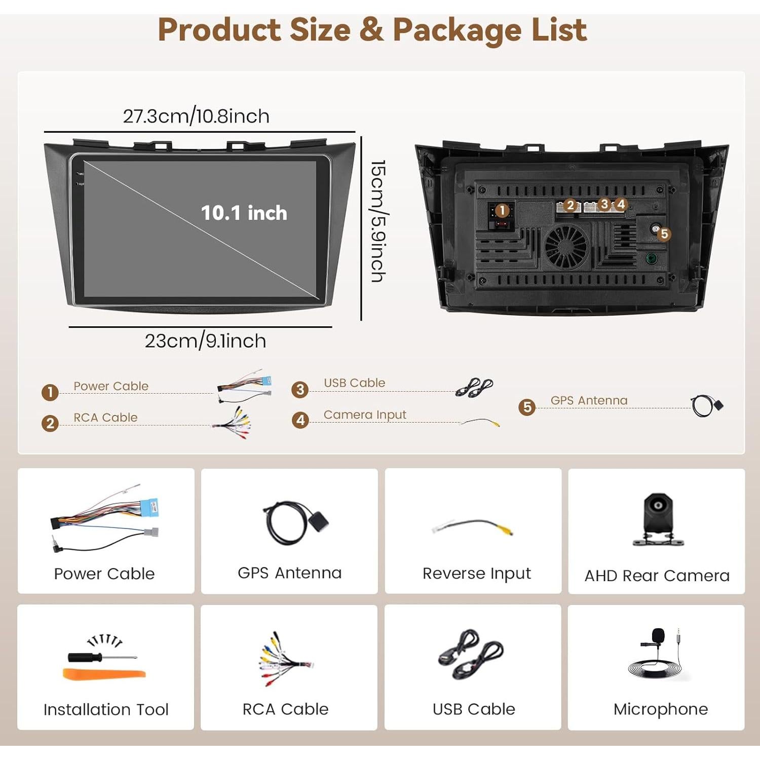 Estéreo de Coche Android Hikity 9'' para Suzuki Swift 2011-2017