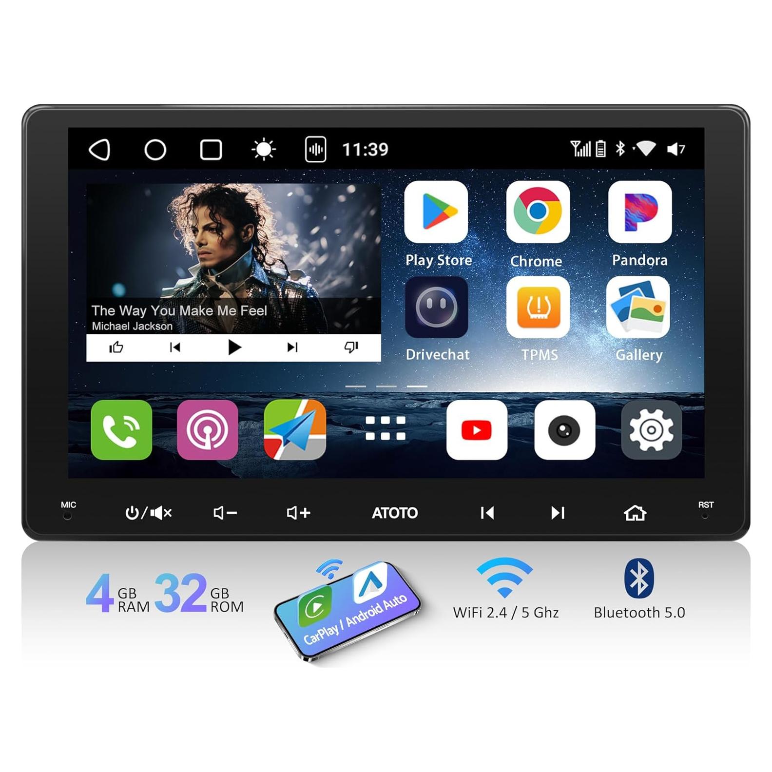 Estéreo de Coche Doble Din ATOTO S8 9" QLED 4G 32GB GPS