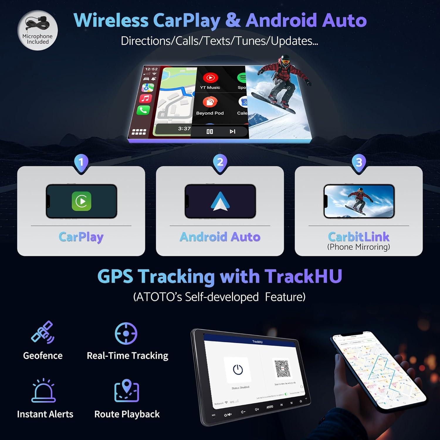 Estéreo de Coche Doble Din ATOTO S8 9" QLED 4G 32GB GPS