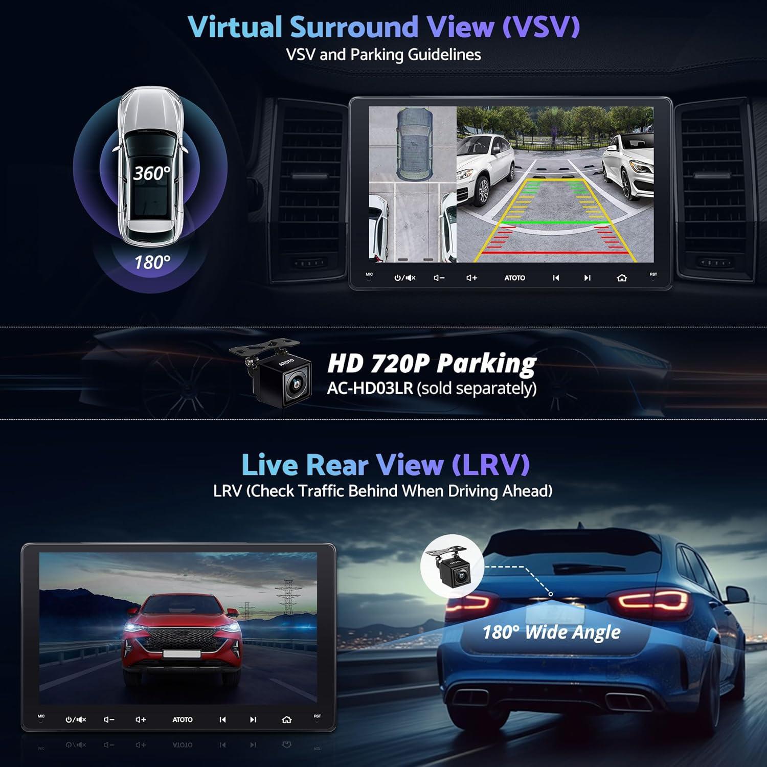 Estéreo de Coche Doble Din ATOTO S8 9" QLED 4G 32GB GPS