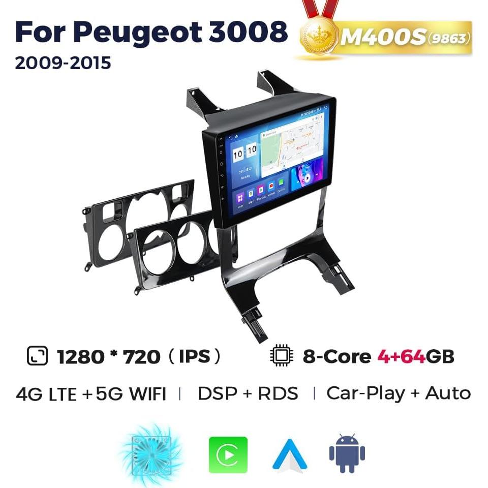 Estéreo de Coche Genérico para Peugeot 3008 2009-2015 13.1"