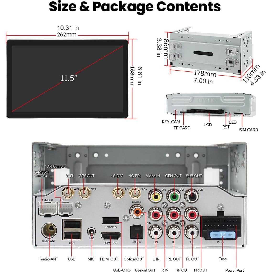 Estéreo de Coche JOYING Doble Din 11.5" Android 13 Bluetooth
