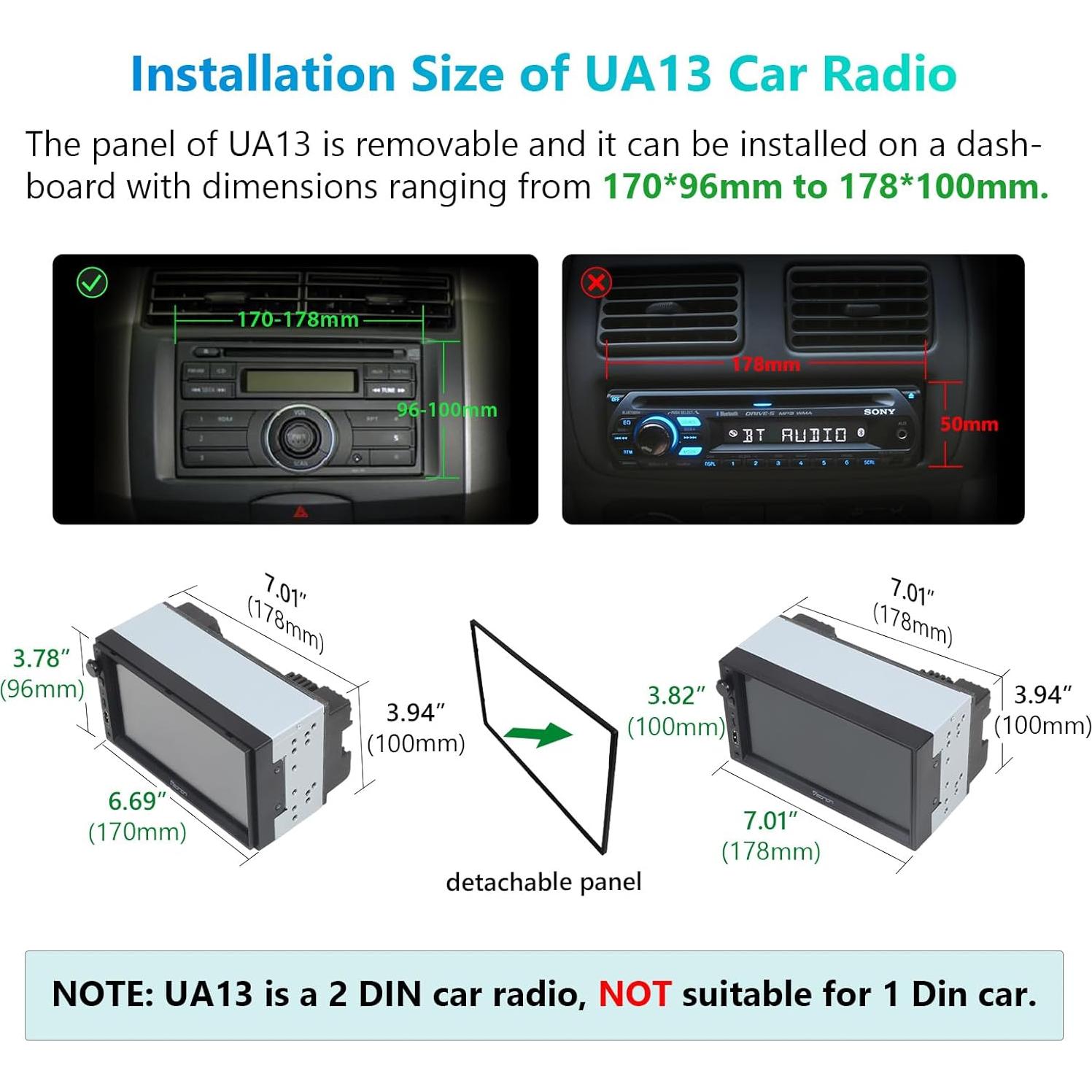 Estéreo de Coche Doble Din Eonon UA13 7" Android 13 Bluetooth