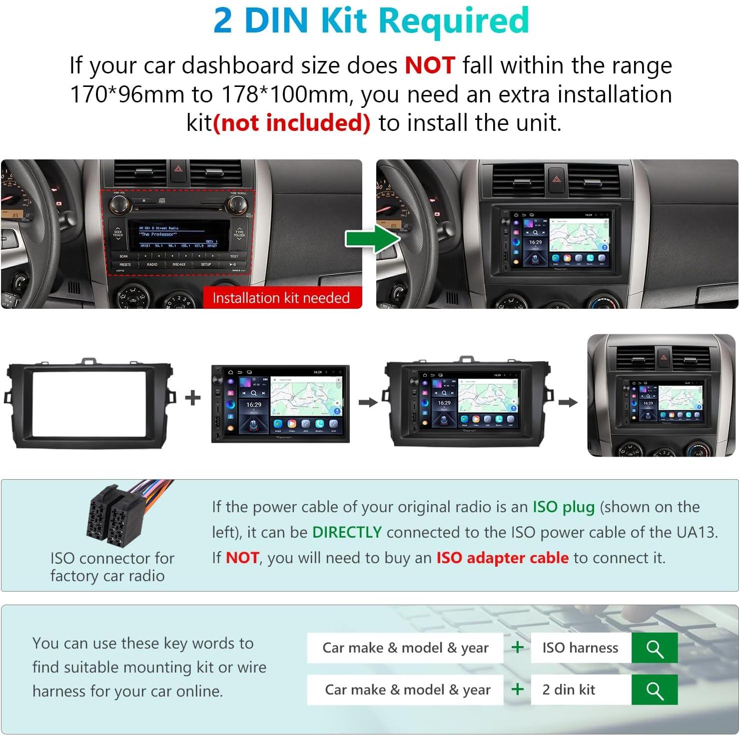 Estéreo de Coche Doble Din Eonon UA13 7" Android 13 Bluetooth
